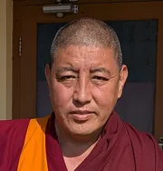 Portrait of Khenpo Thubten Tsering, present abbot of Dzongkar Choede